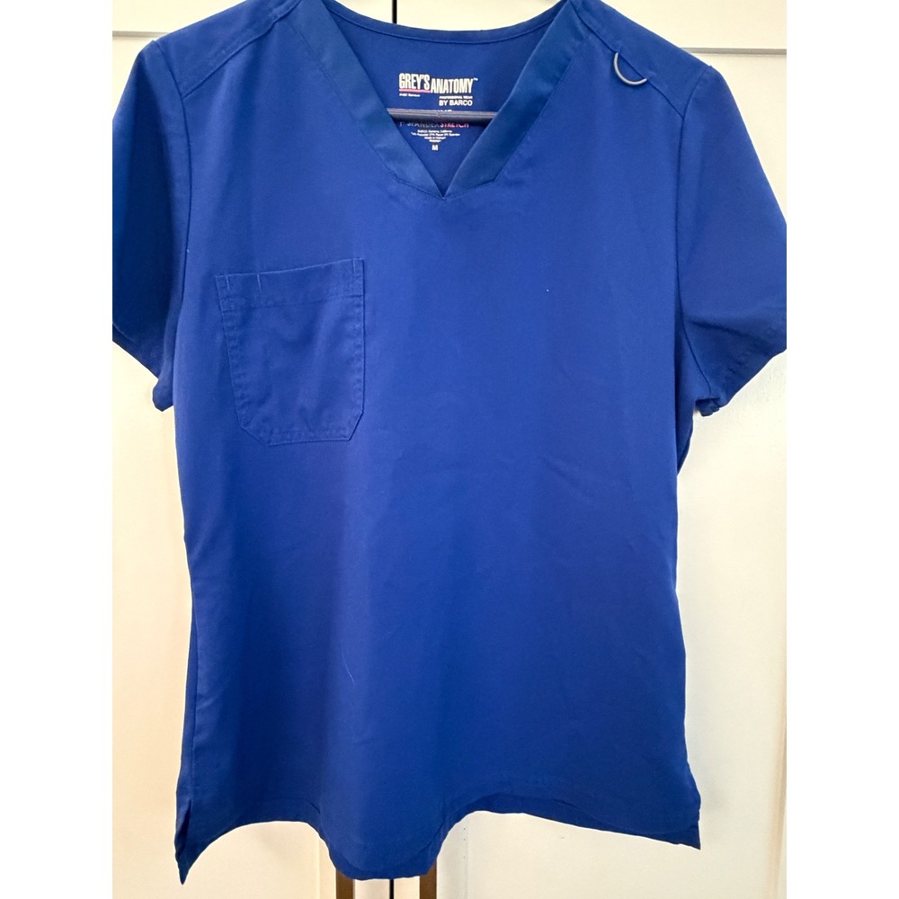Greys Anatomy by Barco Active Spandex Stretch Scrub Top Blue Womens Medium M